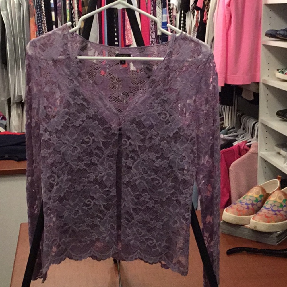 TROO Blouse and Camisole Sheer Purple Size S. Like New